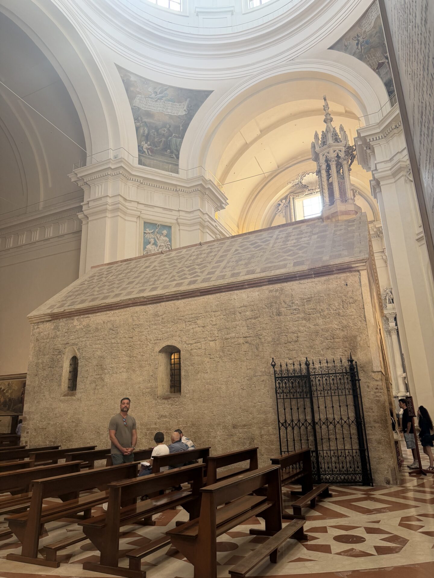 The outside of St Francis of Assisi's original chapel. Even here I couldn't wait to come home.