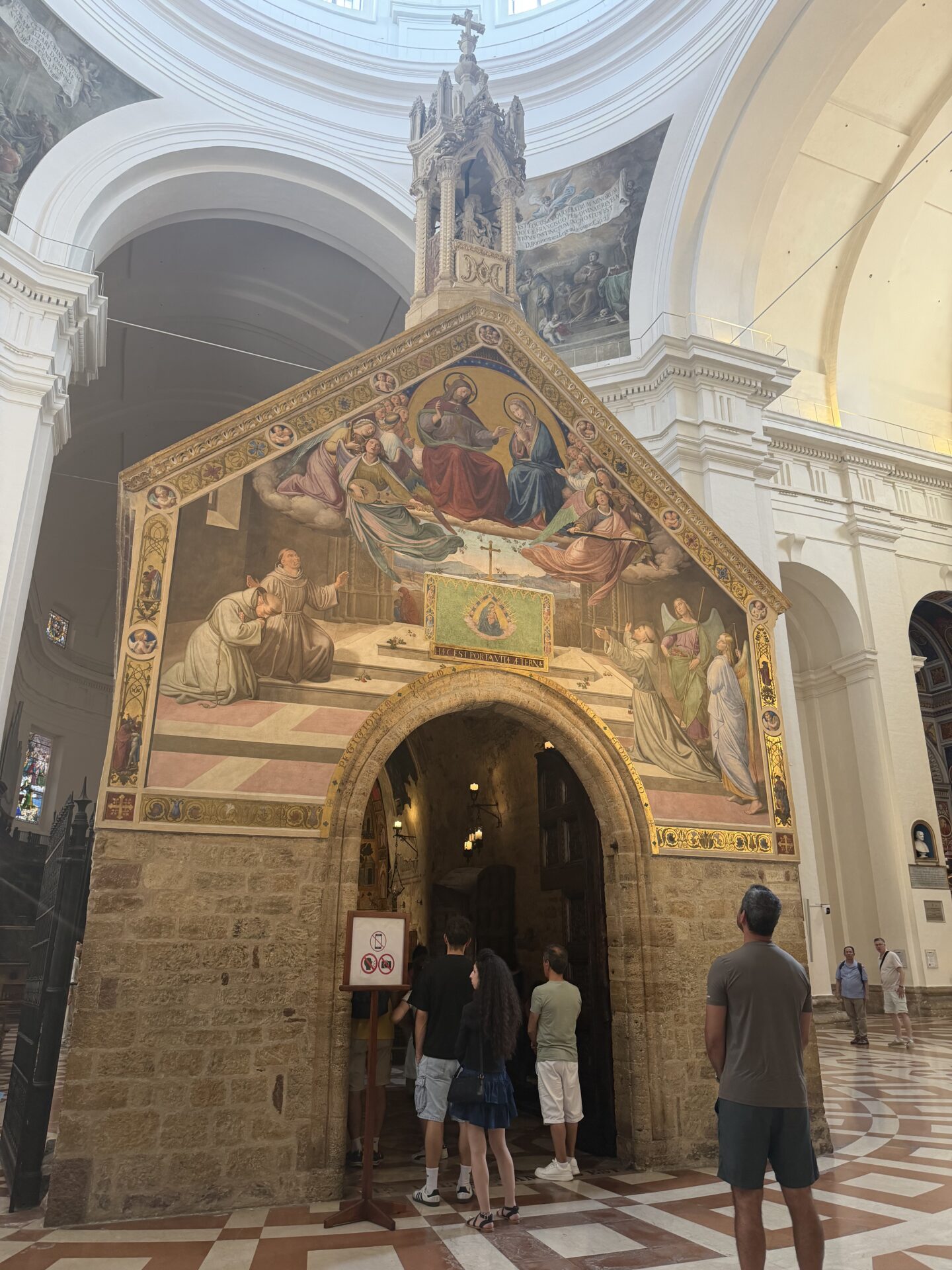 The front of St Francis of Assisi's original chapel. Even here I couldn't wait to come home.